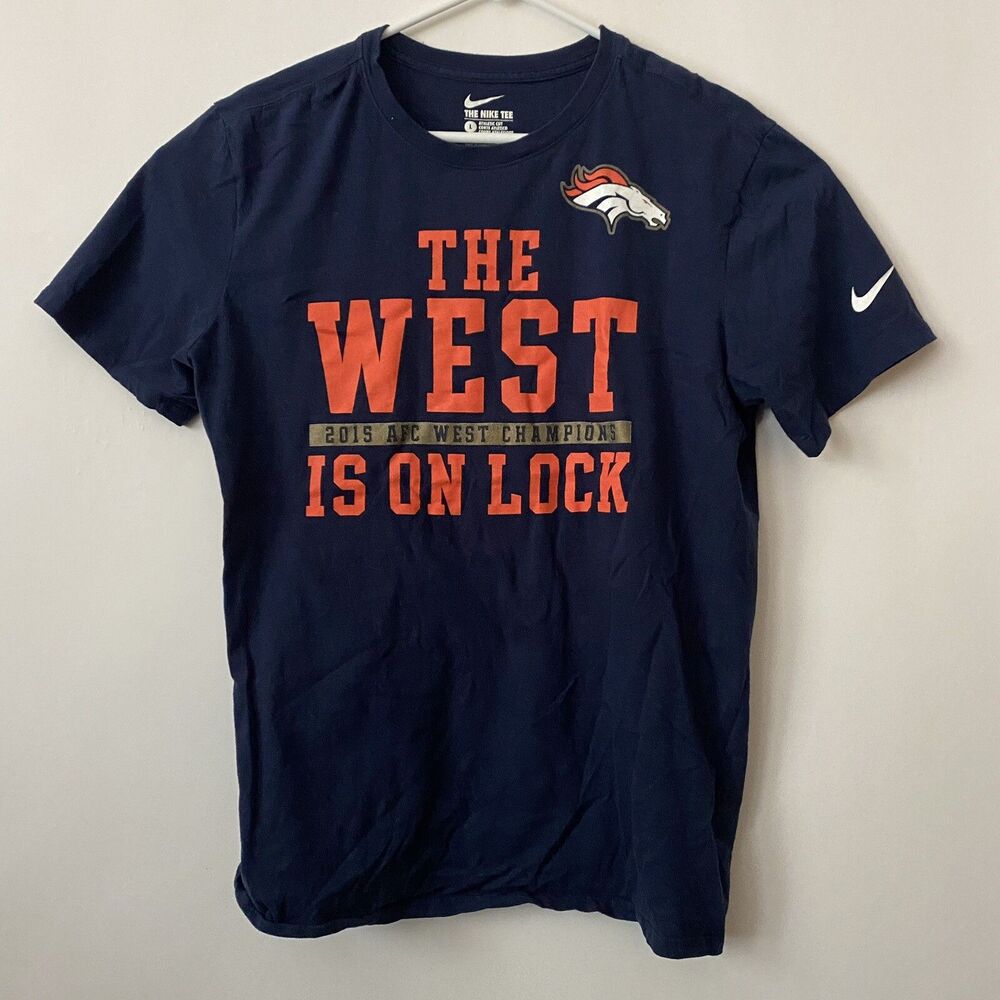 Nike Mens T-Shirt Size M Denver Broncos 2015 Afc West Champions Athletic Cut